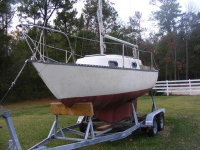 Cape Dory - Waiting to be stripped for painting.JPG