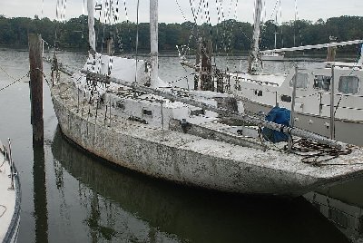 I don't even want to know what the story is w/ THIS boat!